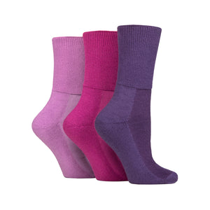 3 Pairs Cushion Foot Bamboo Diabetic Socks - Blackberry