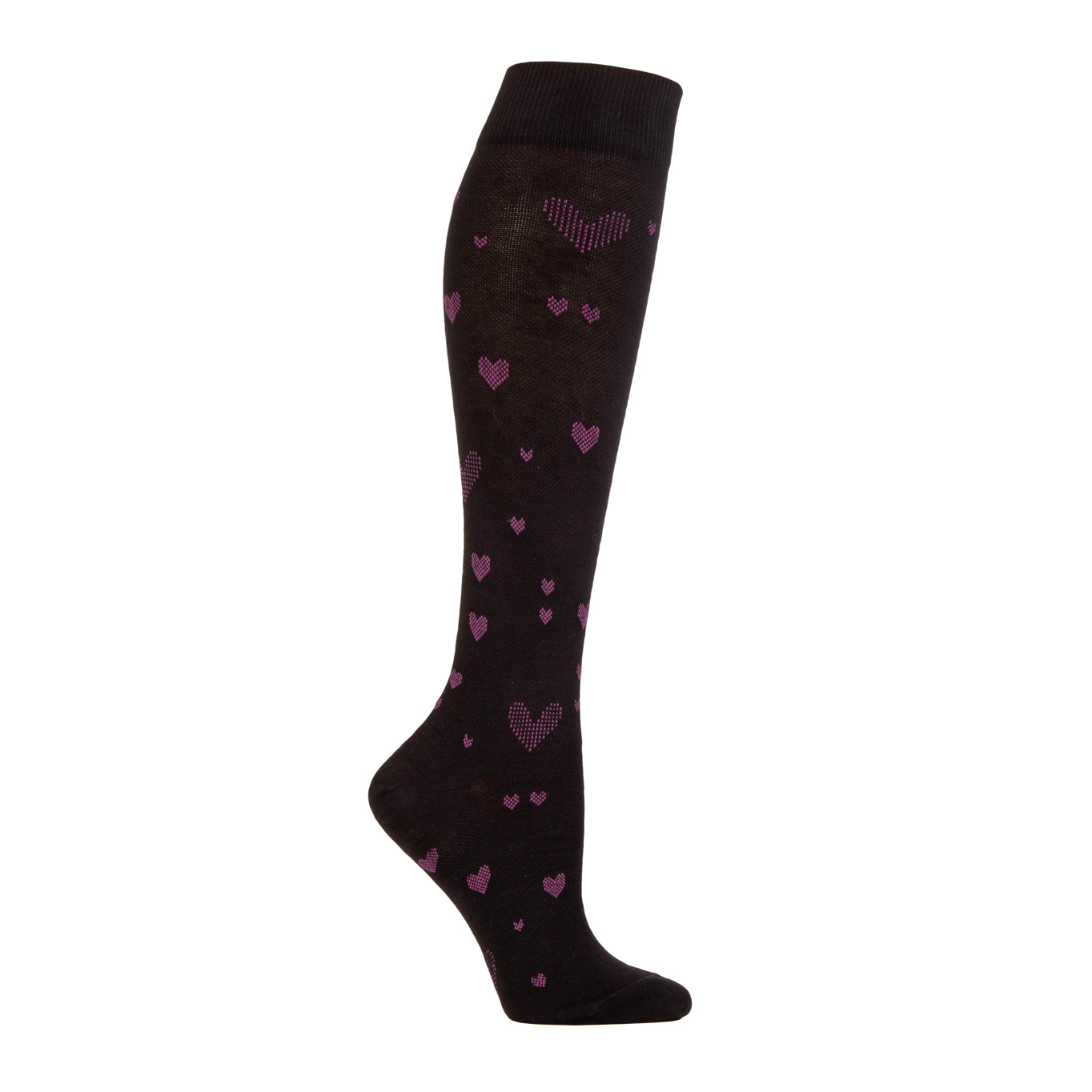 1 Pair Ladies Compression Flight Socks - Black/Pink