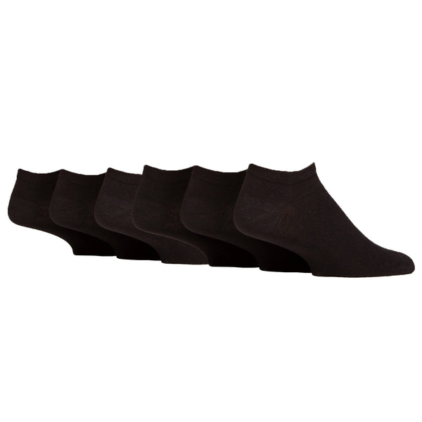 6 Pairs Men's BigFoot Diabetic Trainer Socks - Black