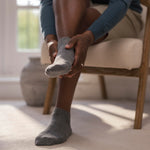 Load image into Gallery viewer, 6 Pairs Men's BigFoot Diabetic Trainer Socks - Grey
