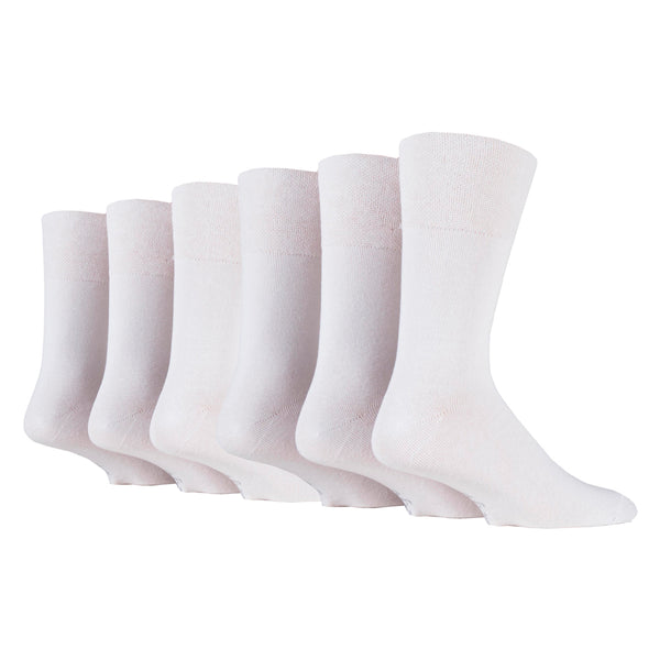 6 Pairs Men's Plain Cotton Socks - White