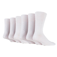 6 Pairs Men's Diabetic Socks - White