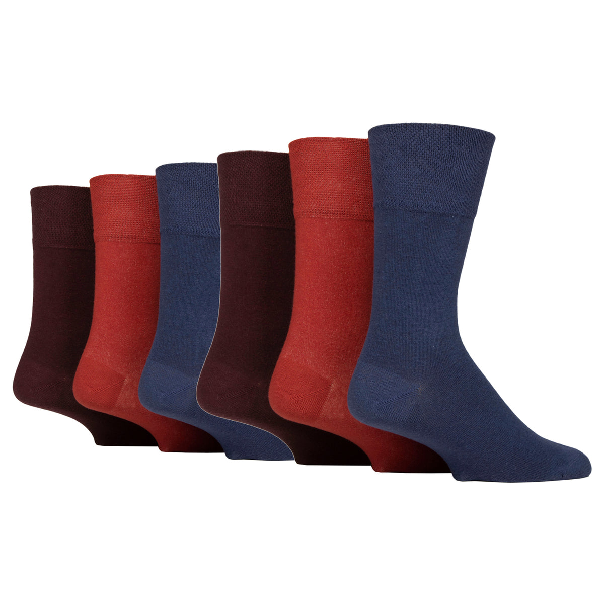 6 Paar BigFoot Diabetikersocken für Herren - Orange Mix