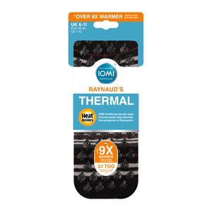 1 Pair Men's Raynaud's Thermal Slipper Socks - Black Stripe