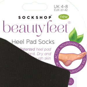 1 Pair Beauty Feet Heel Pad Socks - Black