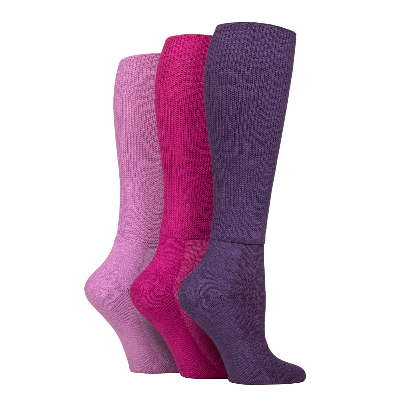 3 Pairs Knee Length Bamboo Diabetic Socks - Blackberry