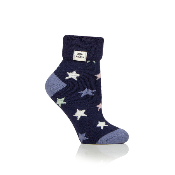 Ladies Lite Sleep Socks with Turnover Top - Stars