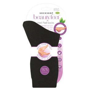 1 Pair Beauty Feet Heel Pad Socks - Black