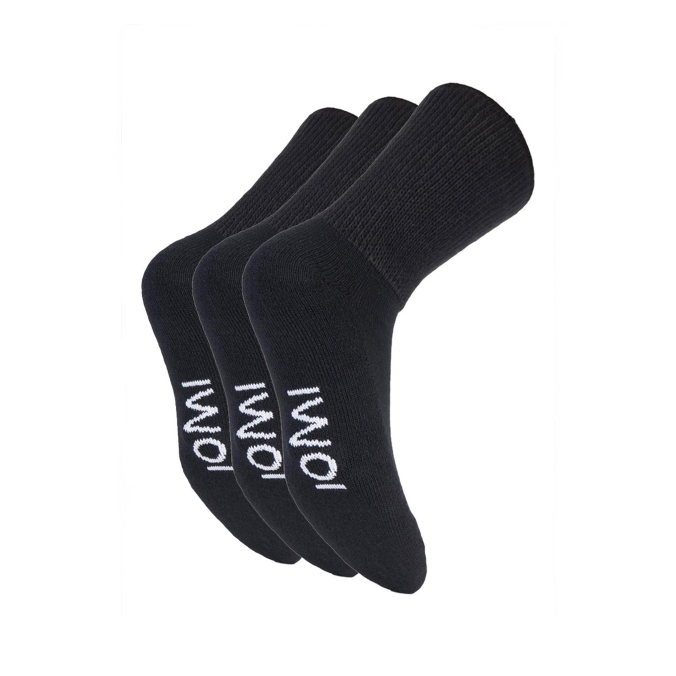 3 Pairs Cushion Foot Diabetic Socks - Black