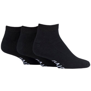 3 Pairs Cushion Foot Diabetic Trainer Socks - Black