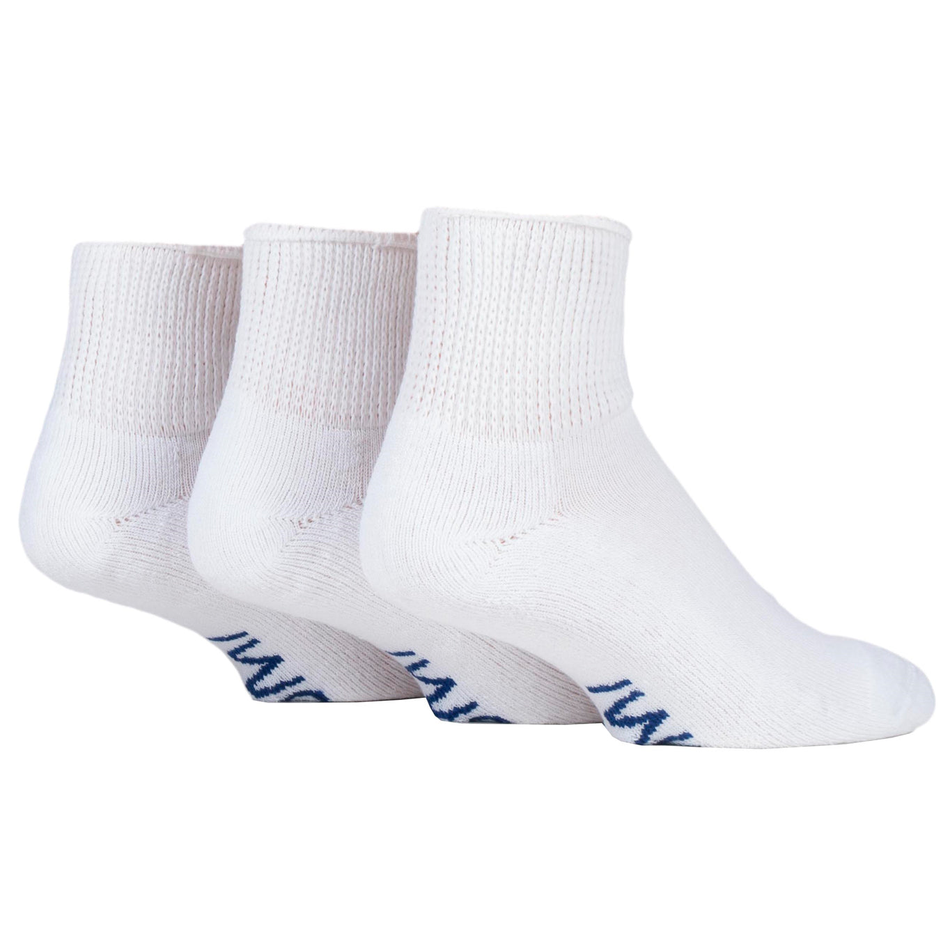 3 Pairs Cushion Foot Diabetic Ankle Socks - White