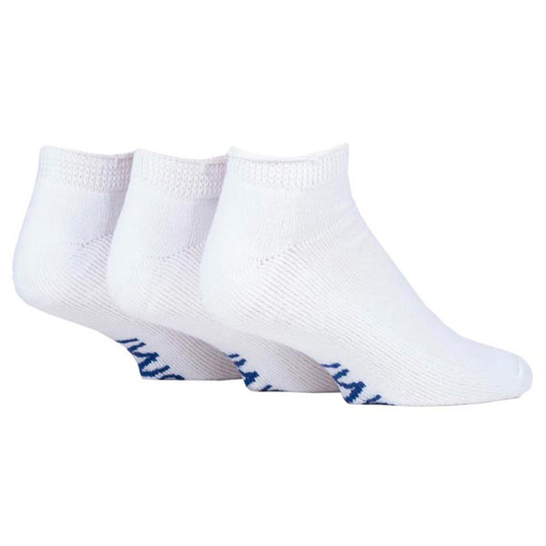 3 Pairs Cushion Foot Diabetic Trainer Socks - White