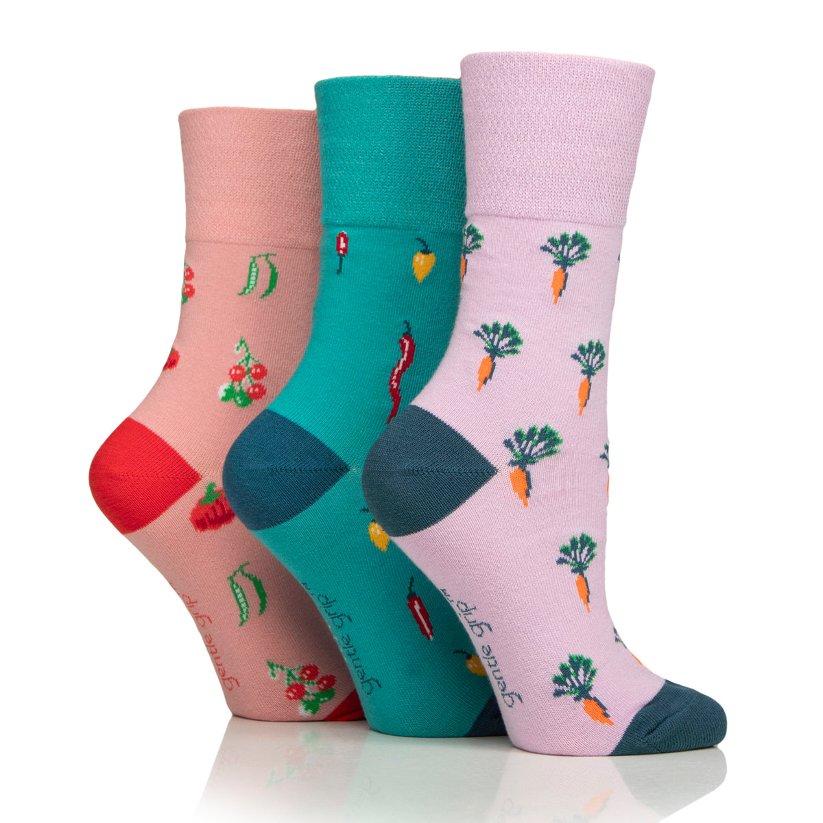 3 Pairs Ladies RHS Cotton Socks - Vegetables
