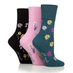 Load image into Gallery viewer, 3 Pairs Ladies RHS Cotton Socks - Mixed Floral
