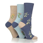 Charger l'image dans la galerie, 3 paires de chaussettes en coton RHS pour femme - Contraste floral
