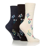 Load image into Gallery viewer, 3 Pairs Ladies RHS Cotton Socks - Wild Flowers
