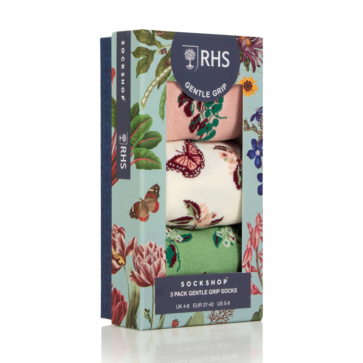3 Pairs Ladies Gift Boxed RHS Bamboo Socks - Bugs And Blooms