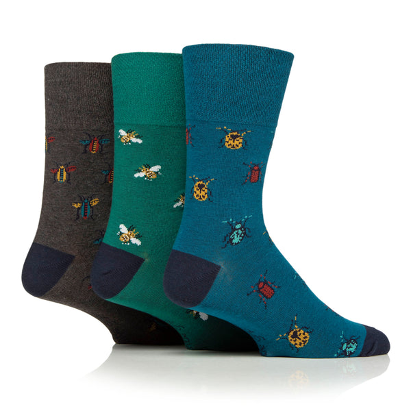 3 Pairs Men's RHS Cotton Socks - Insects
