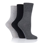 Load image into Gallery viewer, 3 Pairs Kids Cotton Socks - Black/Grey
