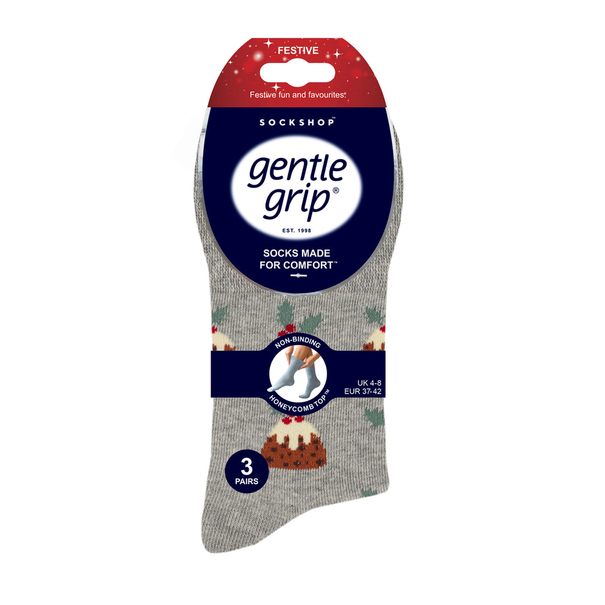 3 Paar Fun Feet Weihnachtssocken für Damen – Fairisle