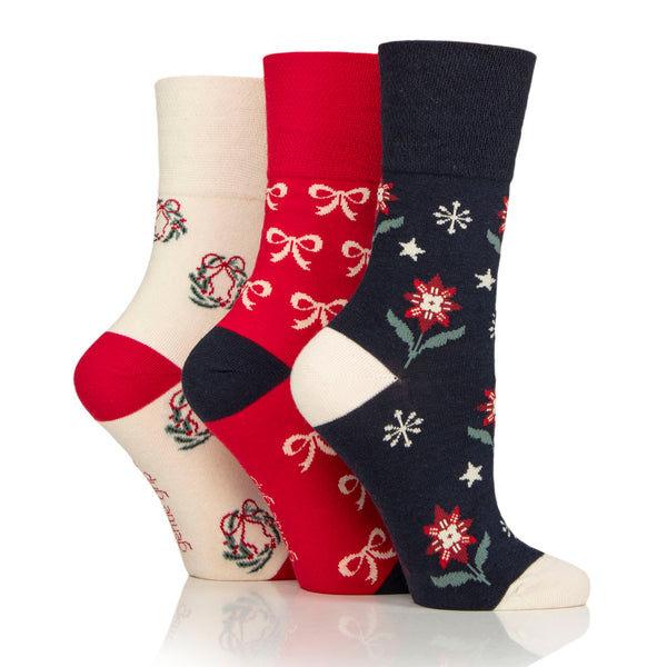 3 Paar Fun Feet Weihnachtssocken für Damen – Fairisle