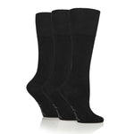 Charger l'image dans la galerie, 3 paires de chaussettes en coton noires pour femme, jusqu'au genou
