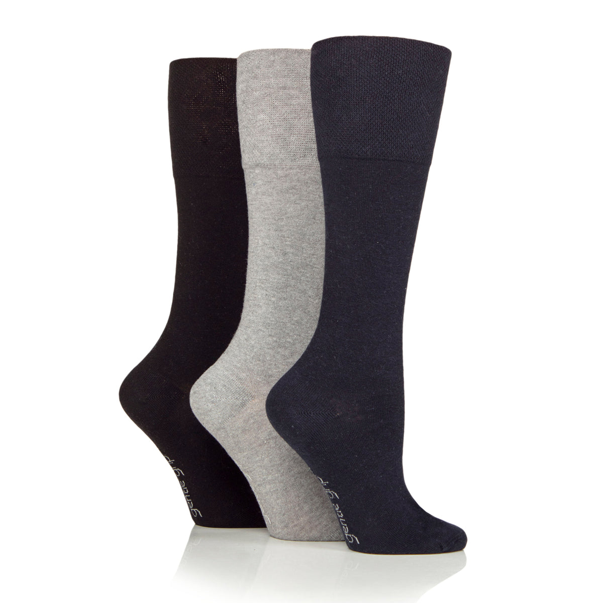 3 paires de chaussettes en coton noires pour femme, jusqu'au genou