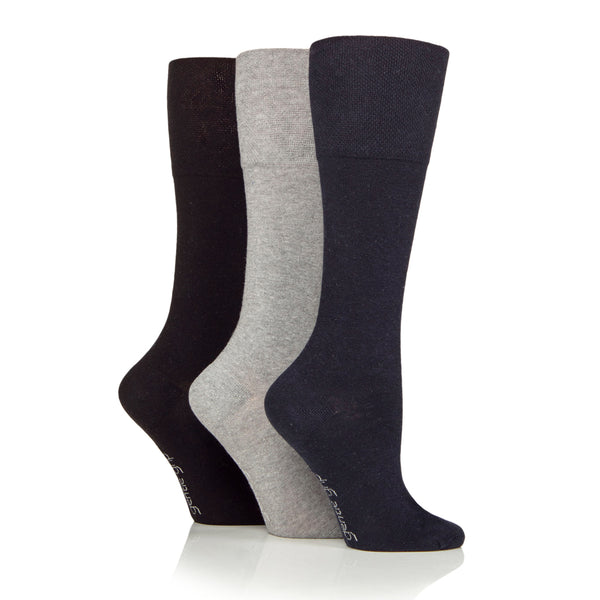 3 paires de chaussettes en coton noires pour femme, jusqu'au genou