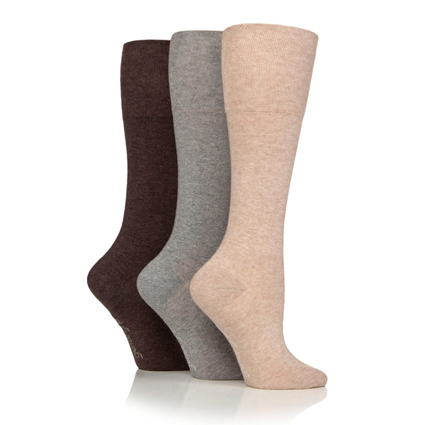 3 paires de chaussettes en coton noires pour femme, jusqu'au genou