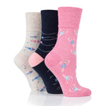 Load image into Gallery viewer, 3 Pairs Ladies Fun Feet Cotton Socks - Seabed
