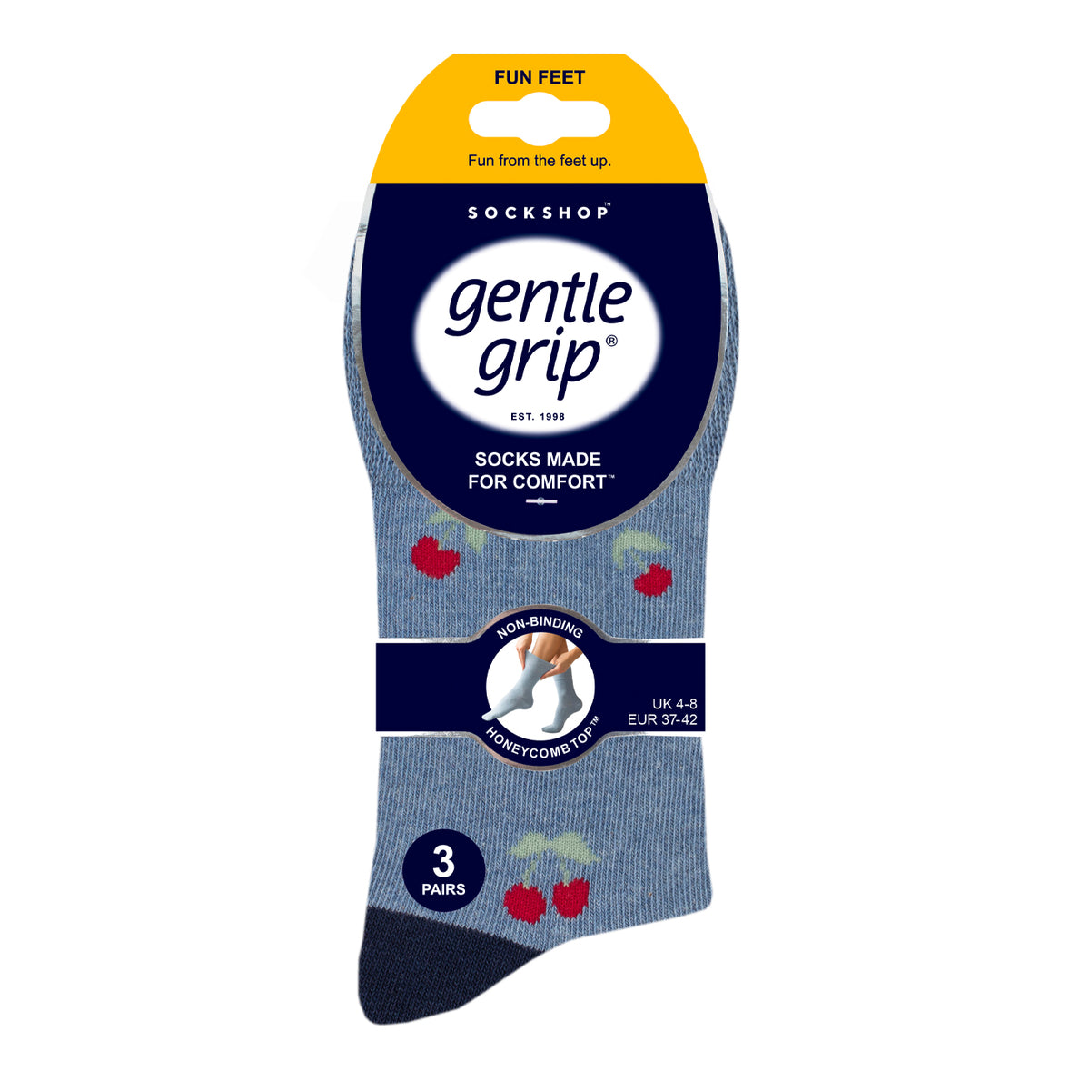 3 Pairs Ladies Fun Feet Cotton Socks - Fruits