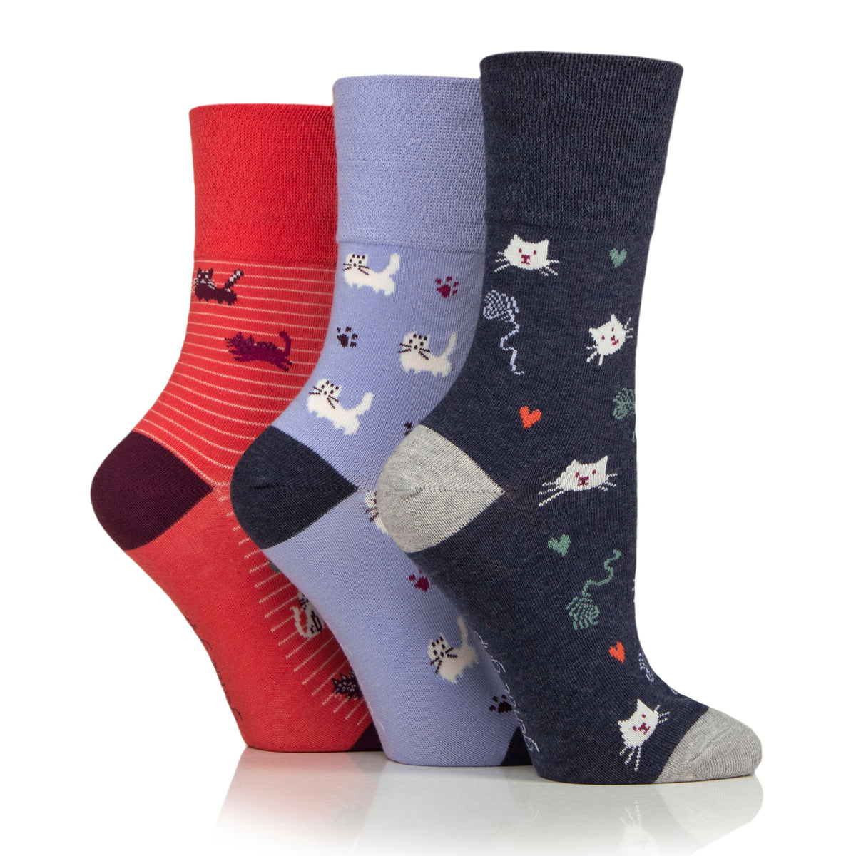 3 Pairs Ladies Fun Feet Cotton Socks - I'm a Cat Person