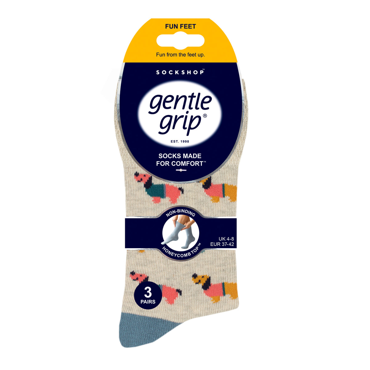 3 Pairs Ladies Fun Feet Cotton Socks - I'm a Dog Person