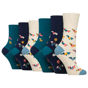 6 Pairs Ladies Fun Feet Cotton Socks - I'm a Dog Person