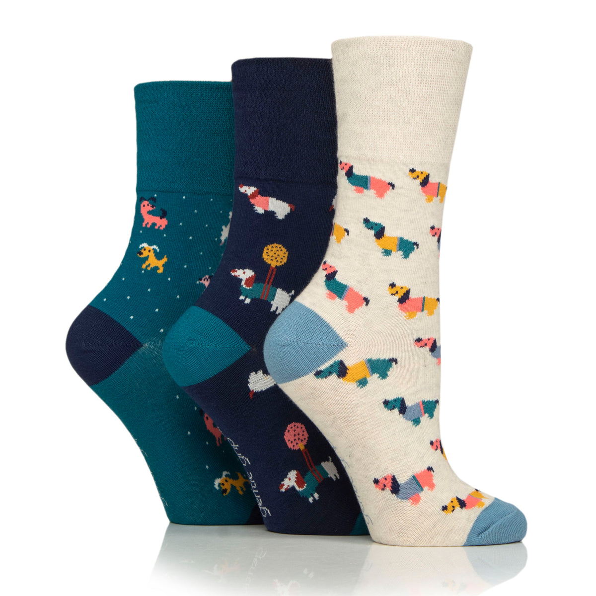 3 Pairs Ladies Fun Feet Cotton Socks - I'm a Dog Person