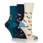 Load image into Gallery viewer, 3 Pairs Ladies Fun Feet Cotton Socks - I'm a Dog Person
