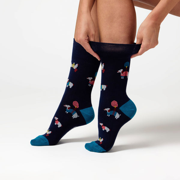 3 Paar Fun Feet Baumwollsocken für Damen – Ich bin ein Hundemensch