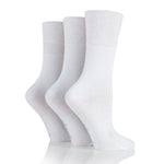 Load image into Gallery viewer, 3 Pairs Ladies Plain Cotton Socks - White

