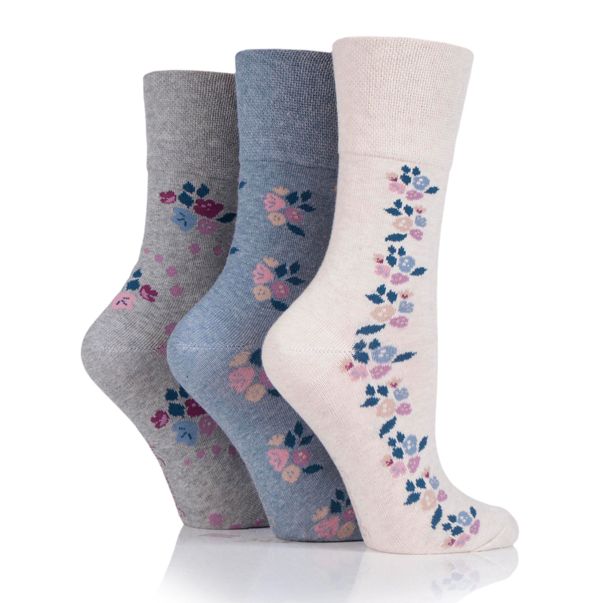 3 Pairs Ladies Cotton Socks - Collector Neutral