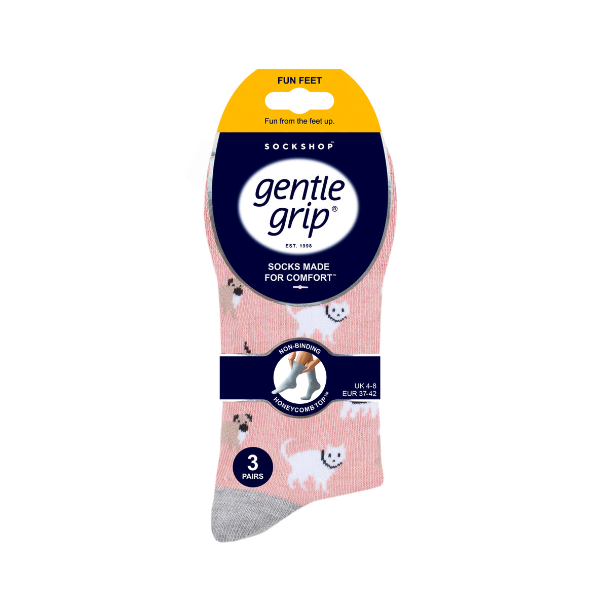 3 Pairs Ladies Fun Feet Cotton Socks - Pets