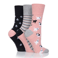 3 Pairs Ladies Fun Feet Cotton Socks - Pets