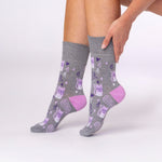 Load image into Gallery viewer, 3 Pairs Ladies Fun Feet Cotton Socks - Kitten Purrrfect
