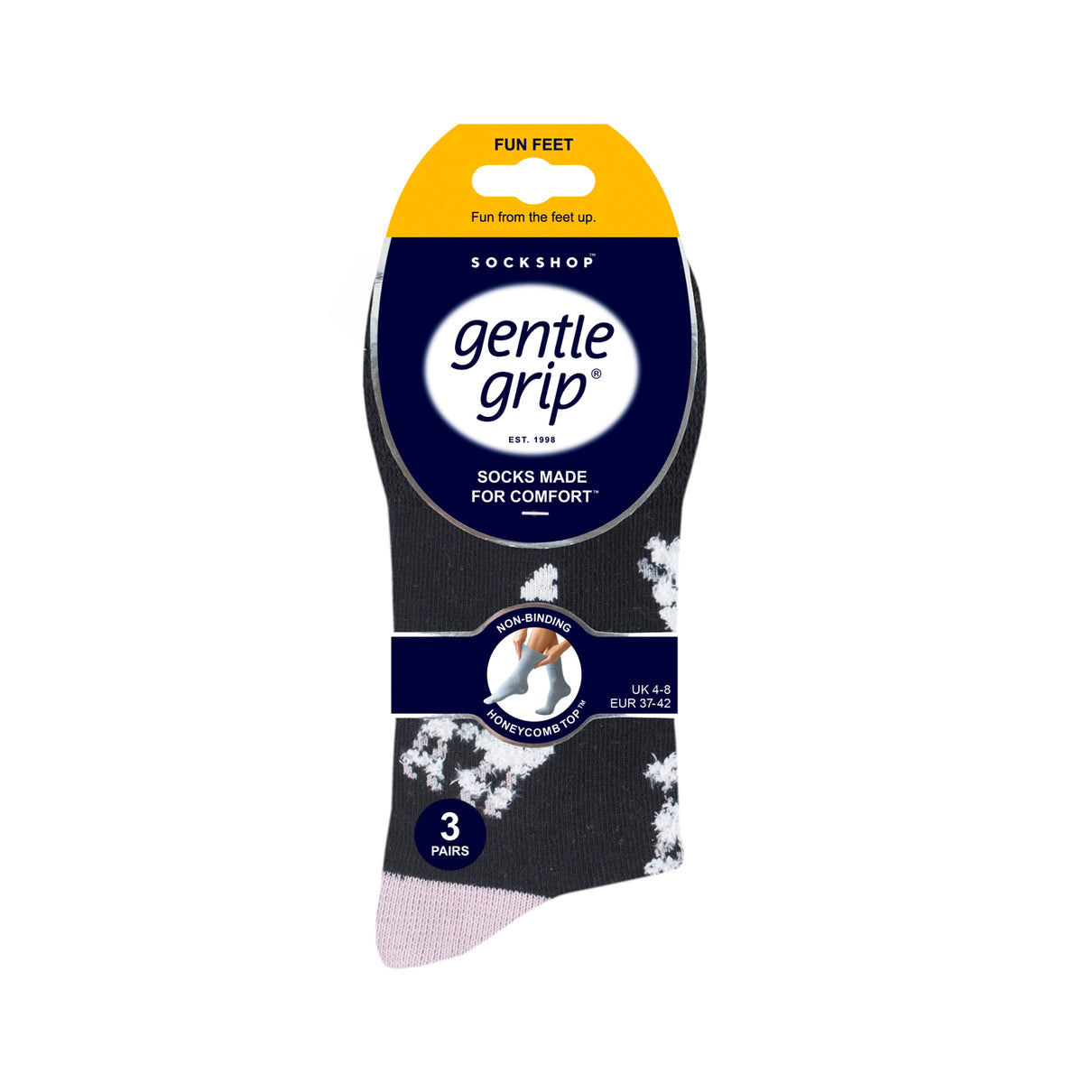 3 Pairs Ladies Fun Feet Cotton Socks - Posh Poodle