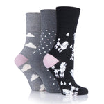 Load image into Gallery viewer, 3 Pairs Ladies Fun Feet Cotton Socks - Posh Poodle
