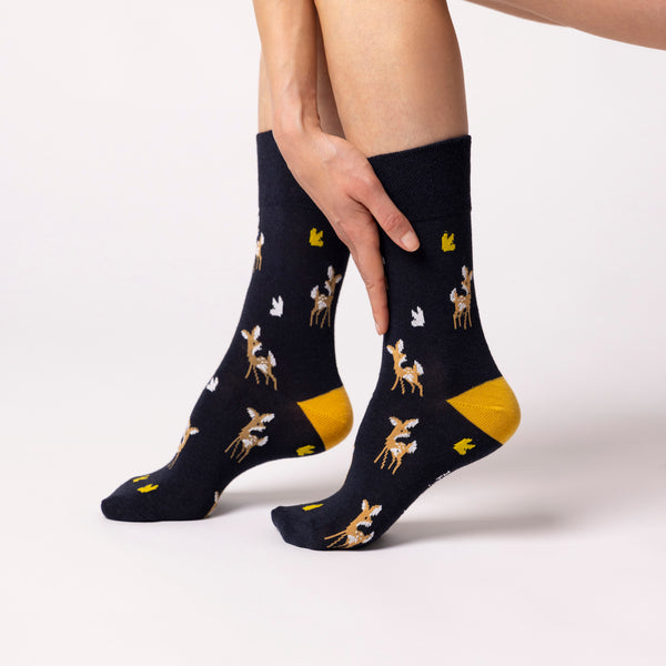 3 Pairs Ladies Fun Feet Cotton Socks - Woodland Walk