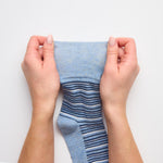 Load image into Gallery viewer, 3 Pairs Ladies City Varied Stripe Cotton Socks - Navy
