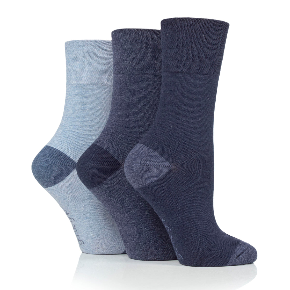 3 Pairs Ladies Seclude Contrast Heel Socks - Navy