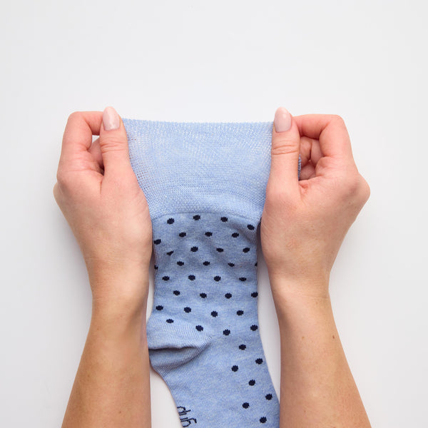 3 Pairs Ladies Digital Dots Cotton Socks - Navy/Denim