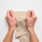 Load image into Gallery viewer, 3 Pairs Ladies Varsity Stripe Cotton Socks - Brown
