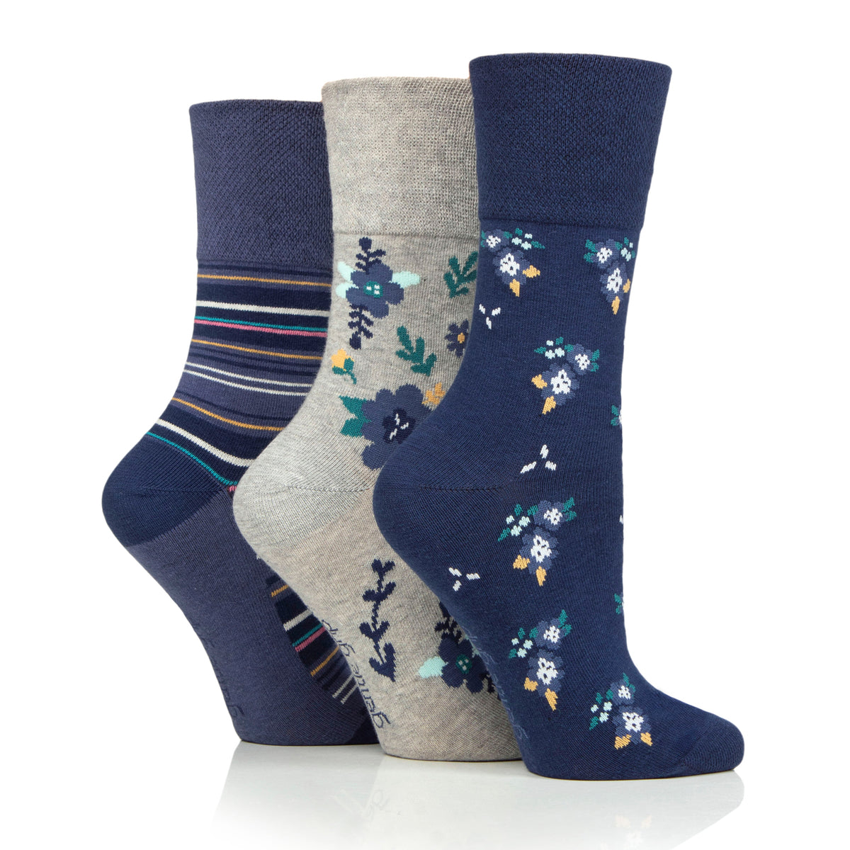 3 Pairs Ladies Cotton Socks - Floral Haven